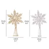 Christmas Decorations 2Pcs Tree Topper Star Snowflake Design Glittered Tree-Top Year DecorChristmas DecorationsChristmas