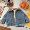 Vestes Printemps Denim Peluche Chaud Filles Veste Automne Hiver Enfants Épais Jean Manteau Bébé Garçons Vêtements 2 à 8 Ans XMP486 231123