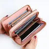 財布2023女性財布ダブルジッパーPUレザーラグジュアリーメスロングパースカードホルダー大容量携帯電話バッグ
