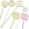 Gift Wrap 100PCS Personalized Engraved Stir Sticks Etched Drink rers Bar Swizzle Acrylic Table Tag Baby Shower Decor 230422