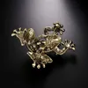 Broschen Pins Morkopela grüner Frosch Kristall Brosche Tier für Frauen Vintage Strass Designer Pin GiftPins Kirk22