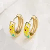 Hoop oorbellen Mafisar Gold vergulde kleine oorring prachtige multicolor bloem email drop trend 2023 voor vrouwen fijne sieraden geschenken