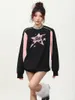 Kadın Hoodies Sweatshirts Deeptown Vintage V Boyun Sweatshirt Kadın Kore Moda Sokak Giyseni Kpop Külot Kırmatı Harajuku Grunge Pamuk Top Sonbahar