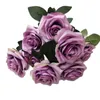 Fiori decorativi One Silk Rose Bunch Fiore 9/10 Geste francesi artificiali per centrotavola per matrimoni Tavolo da casa DECO