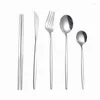 Dinnerware Sets Nordic Luxury Cutlery Set Portable Stainless Steel Travel Rose Gold Steak Vajilla Completa Kitchen Tableware