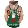 Herenhoodies Grafisch Kerstman Vrolijk Kerstfeest Casual Vintage D Print Hoodie Pullover Sport Outdoor Vakantie Uitgaan