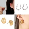 Boucles d'oreilles créoles euraméricaines en acier inoxydable, grandes boucles d'oreilles pour femmes, chaîne à breloques en forme de cœur, bijoux à la mode, cadeau