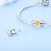 Loose Gemstones 925 Sterling Silver Classic Golden Sunflower Feather Eternal Infinity Charm Pärlor Fit Original Armband DIY SMEEDDRY