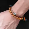 Strand Tibétain Bouddhiste Chanceux Tissé Amulette Tibet Cordon Bracelets Bracelets Pour Femmes Hommes À La Main Corde Bouddha En Bois Guérison Bracelet Perlé