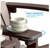 パティオヒッププラスチックアディロンダックチェアラウンガー芝生バルコニー用の天気耐性家具-Coffee TB-EU006BN（2パック）