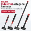 Hammer Octagonal Siamese Weight-Type Hand Hammer Heavy Wall Hammer Soft Handle Solid Iron Hammer Handhammer Tool 231123