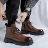 Botas estilo britânico qualidade couro masculino alto-top escritório formal moda casual tornozelo maré ao ar livre condução