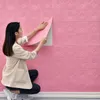 Adesivi murali 20 pezzi 3D modello rosa adesivo pannello soffitto autoadesivo carta espansa resistente all'umidità camera da letto soggiorno arredamento 230422