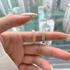 Cluster Rings Wong Rain 925 Sterling Silver Oval High Carbon Diamonds Gemstone 18K Yellow Gold Ring For Women Fine Jewelry Band Wholesale