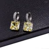 Hoop Earrings Fashion Cubic Zircon Square Dangling For Women Men Geometric Punk Colored Party Jewelry Accessories