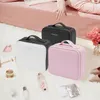 Cosmetic Bags Cases Waterproof Leather Makeup Train Case Cosmetic Bag With LED Light Mirror 3Color Women Makeup Train Case Travel Portable 231122