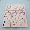 Stud Earrings Ms Betti 316L Mini Set Rose Gold Color For Women And Girls Mixed 2023 Trendy Jewelry Gift 3prs/set