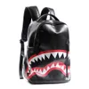 New Men's Backpack Computer Backpack Shark Fashion Large Capacity Boys' Checkered Schoolbag Travel Backpack outdoor sport backpacks 230423