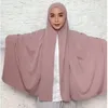 Ethnische Kleidung Instant Hijab Schal für Frauen Muslim Premium Jersey Kopfwickel weicher Turban atmungsaktive Baumwolle Modal Femme Musulman