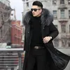 Men Blends Thick Warm Coat Men Winter Parker Medium and Long Fur In One Thermal Jacket Detachable Liner 231123