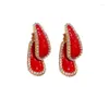 Hoop Earrings Copper Plated 18K Gold Drop Oil Design Temperament Celebrity Style Light Luxury Senior Sense Women Jewelry