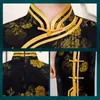 Etniska kläder satin sexig hög delad qipao för kvinnor vintage mandarin krage cheongsam smal wrap klänning elegant tryck klassisk kinesisk klänning