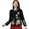 Ethnic Clothing 2023 National Harajuku Coat Women Improve Hanfu Oriental Vintage Flower Embroidery Tang Suit Female Chinese Retro
