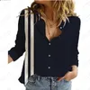 Women's Blouses Spring/Summer Long Shirt Stripe Plaid 3D Printing Selling Polo Button Unisex Casual Style Top Cardigan