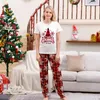 Bijpassende outfits voor gezinnen Bijpassende outfits voor gezinnen Kerst Pyjamaset voor ouders en kinderen Cartoon bedrukt Huiskleding Korte mouwen Homewear pak H1263 231123