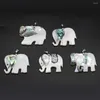 Pendant Necklaces Natural Abalone Shell Cute Elephant Charms Animal Mother Of Pearl For DIY Necklace Women Making