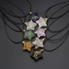 Pendant Necklaces Natural Stone Winding Star Necklace Rose Quartz Green Aventurine Jewelry For Making DIY Accessories Gifts