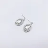 Hoop Earrings SWEET Teardrop Wedding Bridal For Bridesmaids Brides- Crystal Cubic Zirconia Rhinestones Dangle Women Prom