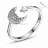 Clusterringen Crystal Moon Star-ringen Sier Open verstelbare ring Mode-sieraden Cadeau Will En Drop Levering Sieraden Ring Dhkuv