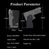 Lighters Pistol Smoking Torch Lighter Butane No Gas Windproof Double Jet Flame Cool Folding Pocket tools