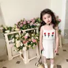 Girl Dresses 2023 Korea Kids For Girls Flower Weddings Summer Fashion Clothes Girs Vest Dress