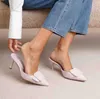 Lyxdesigner Mules Sandal Women Pumps Slipper Sandal MaySale Suede Mule Buckle Shoes Mid Heels Summer Casual Dress High Heels med Box 35-43