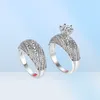 Choucong Brand Wedding Paar Rings Luxe sieraden 925 Sterling Silver Round Cut White Topaz CZ Diamond Gemstones Party Eternity P8621752