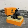 Lettere del progettista di marca Animale del fumetto Piccolo cane Accessori creativi della catena chiave Anello Cuoio Lettera Modello Portachiavi per auto Gioielli Regali 7 Colori 7ZEB
