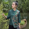 Ethnic Clothing Embroidery Shirt Woman National Style Clothes Fashion Asymmetry China Tang Suit Oriental Vintage Chinese Top Women Spring