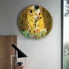 Wall Clocks Gustav Klimt The Kiss Clock Home Decor Bedroom Silent Oclock Watch for Kitchen Living Room Digital 231122