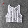 Frauen T-Shirt Feitong Sexy Schwarz/Rot Aushöhlen Crop Top 2018 Mesh T-shirt Weibliche Lose Mode Sommer Basic Tops Für Frauen Netzhemd P230328