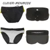 Men's Sexy Zipper Swimming Shorts Side Open Swim Briefs U Convex Bag Beachwear Mini Bikini Pants Swimsuit