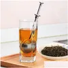 Coffee Tea Tools Stainless Steel Infuser Balls Sphere Mesh Telescopic Teas Strainer Sugar Flour Sifters Filters Interval Diffuser Dhne1