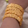 Bangle 4pcs/Lot Dubai Gold Color Luxury armbandbanden voor vrouwen Girls Afrikaanse bruiloft Jewelry Bruid Flower
