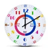 Настенные часы, показывающие время, обучающие часы для домашнего обучения, детского сада, красочные цифры, образовательный художественный декор, тихий Sweep241I