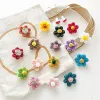 New Cute Crocheted Flower Brooch for Women Girls Suit Corsage Small Flower Lapel Pins Sweater Shirts Dress Jewelry Accessories