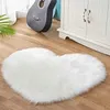 Carpets 30x40cm Heart Shaped Fluffy Rug Shaggy Wool Carpet Sofa Cushion Living Room Bedroom Decorative Floor Mats