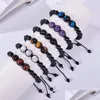 Bracelets de charme 12mm améthyste tissé bracelet réglable naturel oeil de tigre pierre noir givré pour hommes livraison directe bijoux bracelets Dhyow