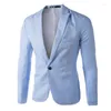 Abiti da uomo 2023 Moda Uomo Blazer con un bottone Tinta unita Slim Fit Inghilterra Abito casual Blaser Giacca uomo primavera e autunno