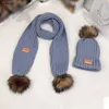 Luxe kindergebreide muts en sjaals Schattige haarbal decoratie jongensmeisjesmutsen Gebreide baby Winter isolatieset Nov25